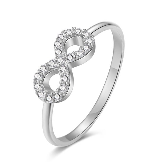 Twice As Nice Ring in zilver, infinity met zirkonia 50