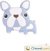 Bijtketting hond | Cartoon Bulldog | Blauw & Wit | Chewel ®