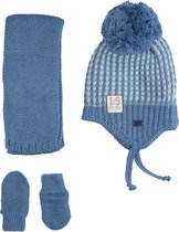 Kitti 3-Delig Winter Set | Muts met Fleecevoering - Sjaal - Handschoenen | 0-18 Maanden Baby Jongens | Baby Cool-04 (K2150-10)