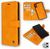 iPhone X & iPhone XS Hoesje Sunset Orange - Casemania 2 in 1 Magnetic Book Case