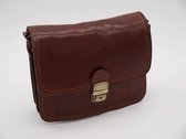 SENSE Schoudertas Ella donker bruin - Italiaanse Crossbody bag - Toscaanse leer