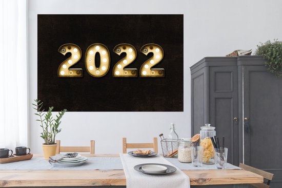 Affiche nieuw An - Fête - 2022 - 180x120 cm XXL - Décoration de Noël - Décoration de Décorations de Noël - Décoration de Noël Salon