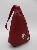 SENSE Rugtas Carla rood - Toscaanse leer - Schoudertas