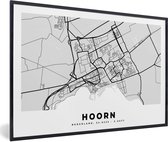 Fotolijst incl. Poster - Plattegrond - Hoorn - Nederland - 30x20 cm - Posterlijst - Stadskaart