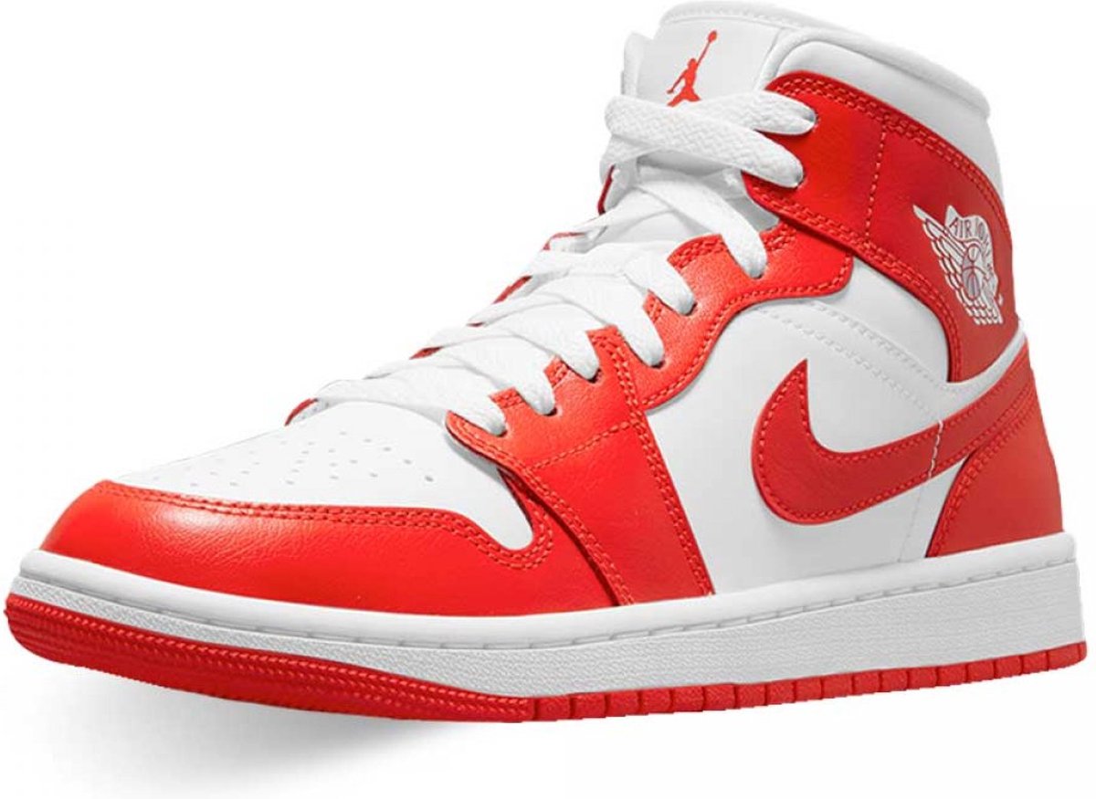 Nike Air Jordan 1 Mid, White/Habanero Red-White, Kentucky Red, BQ6472 116,  EUR 37.5 | bol.com