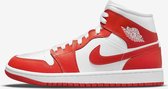 Nike Air Jordan 1 Mid, White/Habanero Red-White, Kentucky Red, BQ6472 116, EUR 37.5