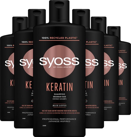 SYOSS Keratin Shampoo - 6x 440ml - Grootverpakking