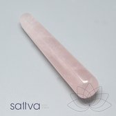 Sattva | Massagestaaf Rozenkwarts edelsteen massage staaf Rozekwarts ±10cm | ontspanning zelfliefde