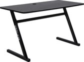 Handgemaakt Atturo bureau met Libra onderstel - gaming desk - hoogwaardige studeer tafel - thuis werk plek met stevig MDF bureaublad (wit/zwart) (breedte 120/160 cm)