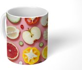 Mok - Fruit - Groente - Roze - 350 ML - Beker