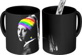 Magische Mok - Foto op Warmte Mokken - Koffiemok - Meisje met de parel - Pride - Regenboog - Magic Mok - Beker - 350 ML - Theemok