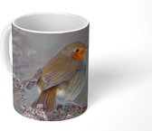 Mok - Koffiemok - Winter- Roodborstje - Vogel - Mokken - 350 ML - Beker - Koffiemokken - Theemok