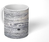 Mok - Structuur van een plank in zwart-wit - 350 ML - Beker
