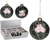 Oneiro's luxe kerstbal FLOWER – ø8 cm - 1 STUK - kerstbal - luxe verpakking – kerstcollectie – kerstdecoratie – kerstboomhanger – kerstversiering