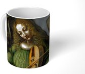 Mok - An angel in green with a vielle - Leonardo da Vinci - 350 ML - Beker