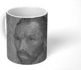 Mok - Zelf Vincent van Gogh - Vincent van Gogh - Zwart - Wit - 350 ML - Beker