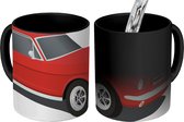Magische Mok - Foto op Warmte Mok - tekening van een Mustang met een rode kleur - 350 ML
