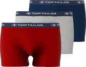 TOM TAILOR Boxershort - 3 Pack - Buffer - Maat L - Rood/blauw/grijs