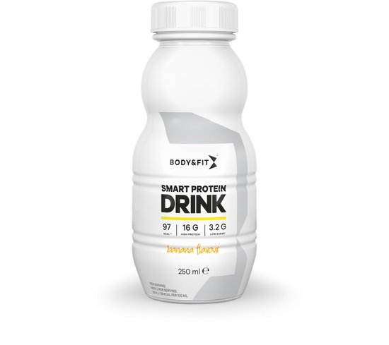 Body & Fit Smart Protein Drinks - Sportdrank - Proteïneshake / Eiwitshakes - Banaan - 1 tray (6 stuks)