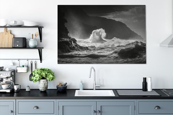 Hautes vagues à Hawaii 140x90 cm - Tirage photo sur toile (Décoration murale salon / chambre)