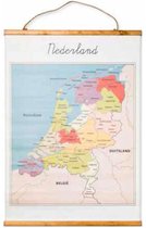 VINTAGE POSTER NEDERLAND - 50 X 70 CM Landkaart Provincies Nl
