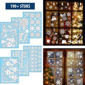 Fissaly® 190 Stickers Kerst & Winter Raam Decoratie – Kerstversiering – Sneeuwvlokken & Sterren - Raamstickers