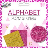 stickervellen Alphabet 15 x 15 cm EVA roze 2 stuks