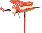 windmolen Butterfly Friends junior 27 cm hout rood