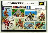 Ijshockey – Luxe postzegel pakket (A6 formaat) : collectie van 25 verschillende postzegels van ijshockey – kan als ansichtkaart in een A6 envelop - authentiek cadeau - kado - gesch
