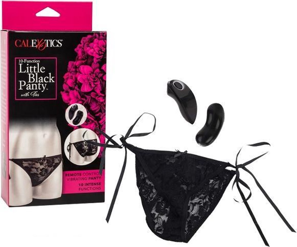 Goedkoopste CalExotics - 10-Function Panty with Ties - Stimulator Zwart