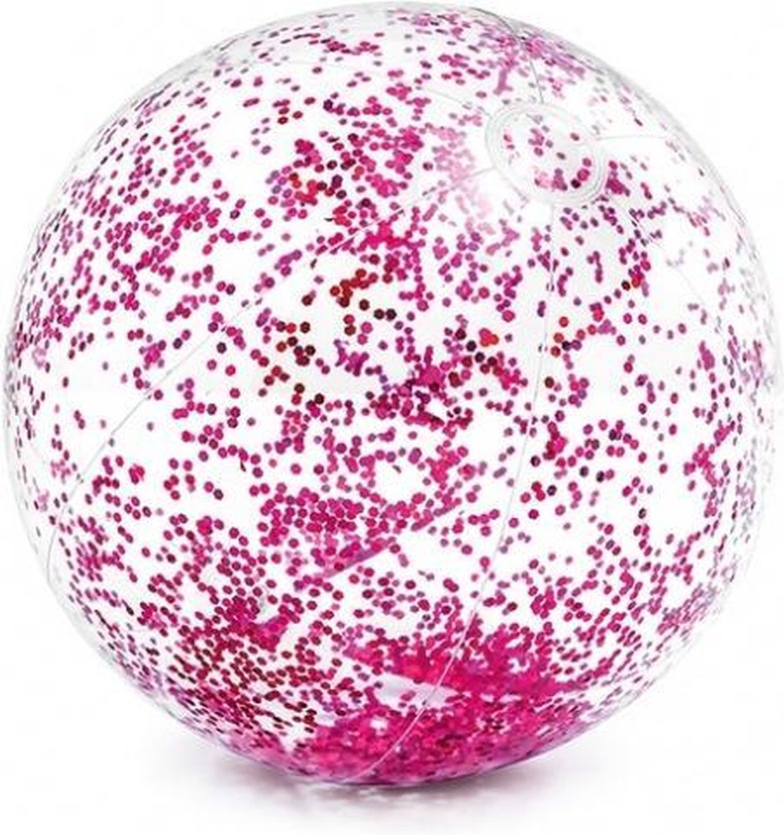 strandbal Glitter 51 cm transparant paars