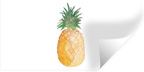 Muurstickers - Sticker Folie - Ananas - Vrucht - Waterverf - 160x80 cm - Plakfolie - Muurstickers Kinderkamer - Zelfklevend Behang - Zelfklevend behangpapier - Stickerfolie