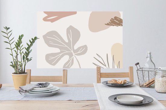 Stickers Stickers muraux - Été - Feuille - Grijs - 90x60 cm - Feuille adhésive