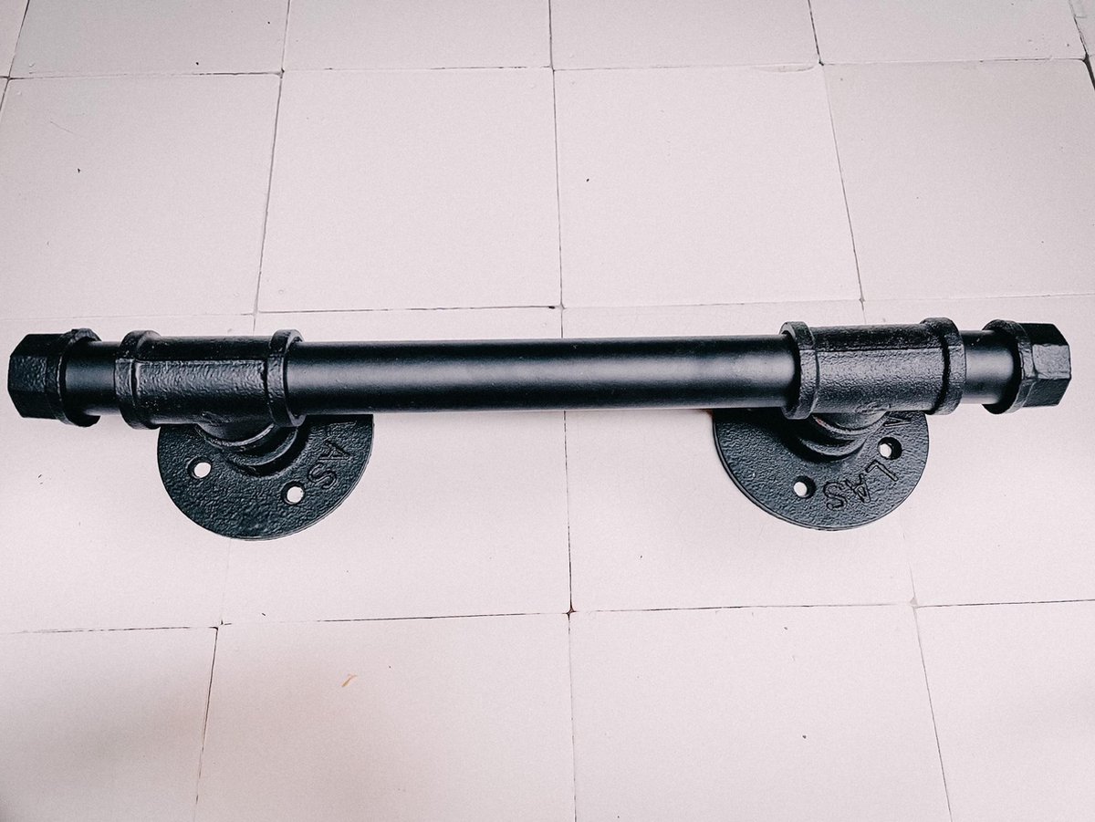 Handdoekstang zwart - deurgreep zwart - schuifdeur - badkamer - douche - toilet - serie 12