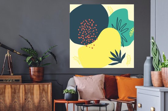 Stickers muraux - Été - Taches - Feuilles - 100x100 cm - Feuille adhésive XXL