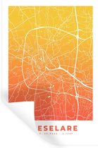 Muurstickers - Sticker Folie - Stadskaart - België - Roeselare - Oranje - 60x90 cm - Plakfolie - Muurstickers Kinderkamer - Zelfklevend Behang - Plattegrond - Zelfklevend behangpapier - Stickerfolie