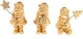 Kerstman Goud - set van 3 stuks - Kerstversiering