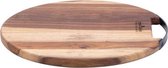 Bowls and Dishes Pure Rose Wood Duurzame Borrelplank | Tapasplank | Serveerplank rond - Pizzaplank 1 metalen handvat Ø 30 cm - Cadeau tip!