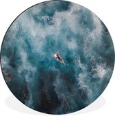 WallCircle - Cercle mural - Cercle mural - Planche de surf - Water - Mer - Aluminium - Dibond - 140x140 cm - Intérieur et Extérieur