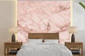 Behang - Fotobehang Marmer - Patroon - Roze - Breedte 240 cm x hoogte 240 cm