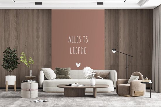 Behang - Fotobehang Quotes - Bløf - Alles is liefde - Spreuken - Breedte 200 cm x hoogte 300 cm