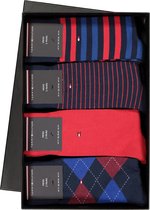 Cadeaubox: 8 paar Tommy Hilfiger Red/Blue sokken -  Maat: 39-42