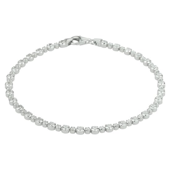 YO&NO - Bracelet - Argent - Bracelet tennis - Zircon transparent - 3mm - 18cm - Bijoux femme - Argent 925