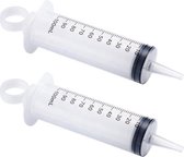 Injectiespuit - 2 stuks - Doseerspuit - Spuit met extra lange tuit - 100 ml