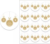 Sluitsticker - Sluitzegel –  Merry Christmas / Lampionnen | Wit - Bruin | Winter - Kerst - Merry Christmas – Feestdagen – Sinterklaas | Envelop – Cadeau – Cadeauzakje – Gift | Luxe verpakken | DH Collection