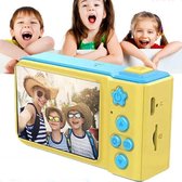 Daroyx Geelblauwe Kindercamera – Luxe Kado Verpakking – Met 32GB SD-kaart - Digitaal Fototoestel voor kinderen van 3-8 jaar