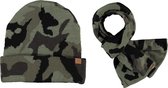 Set muts sjaal kind jongen camouflage kaki - 3-8 jaar