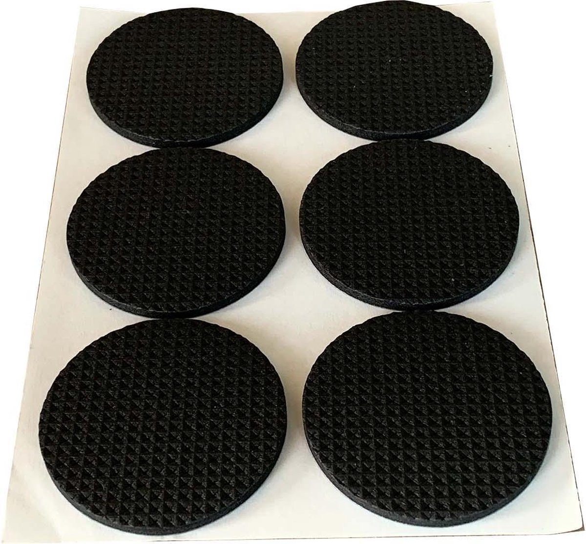 FSW-Products - Zelfklevend Meubelonderzetters Zwart – 12 Stuks - 4.5cm dia - Antikras - Zelfklevende Vilt - Stoelpoot Beschermers - Vloer beschermer - Viltjes stoelpoten – Anti kras – Bescherm Vilt – Stoel onderzetter - EVA - Meubelonderzetter