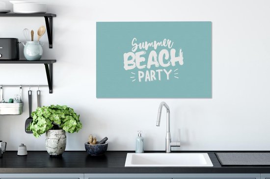 Toile Peinture Été - Plage - Fête - 60x40 cm - Décoration murale
