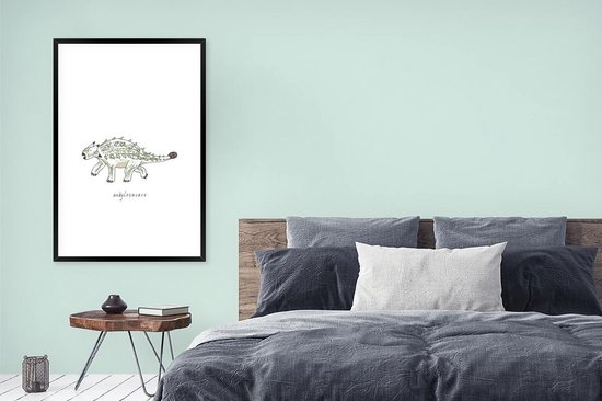 Cadre photo avec affiche - Chambre d'enfant - Dinosaurus - Ankylosaure - Garçons - Filles - Enfants - 80x120 cm - Cadre pour affiche